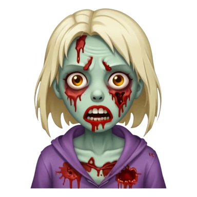 make a zombie girl with a droopy ruined mouth sticker