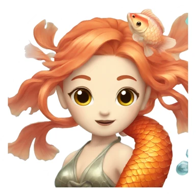 Japanese koi mermaid  sticker