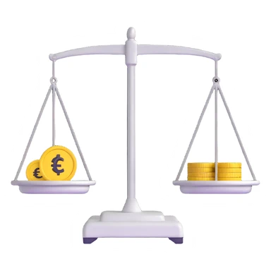 balance scale with Euro symbol € in the trays sticker