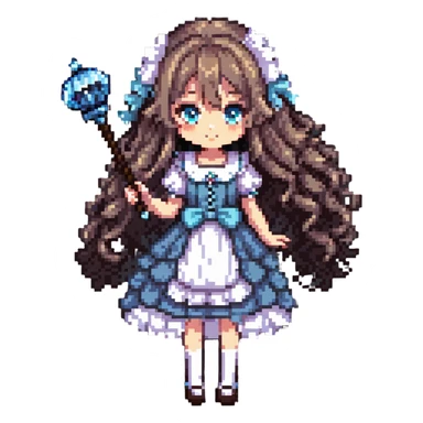 magical girl anime character with pastel palette sticker