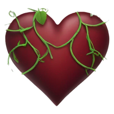 dark red heart with vines sticker