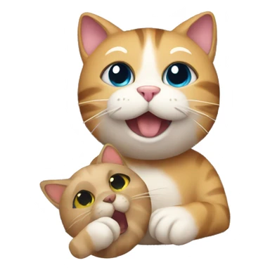 Cat with a teddy  sticker