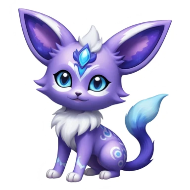 Shiny Exotic Cute Nebulae Adorable Majestic Espeon-Meowstic-Hybrid-Creature with pattern-markings sticker
