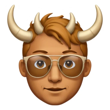 man with horns and sunglasses sticker