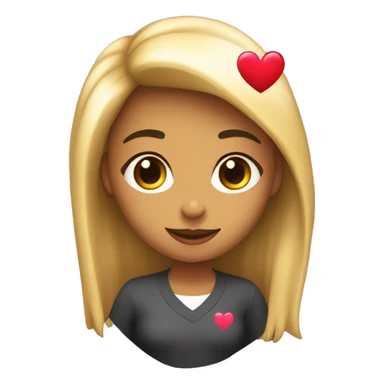 chica de pelo castaño con un corazón de brillos en el ojo derecho sticker