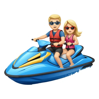 Jet ski with families and friends sticker