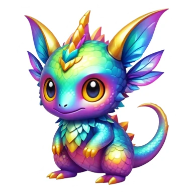 Exotic colorful chibi Fakémon-creature sticker
