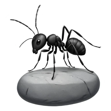 an ant that is jumping over stones sticker
