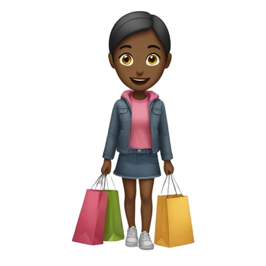 girl with shopping bags  sticker