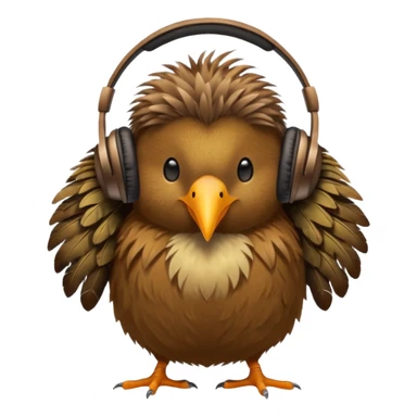 kiwi bird ai agent with headphone sticker