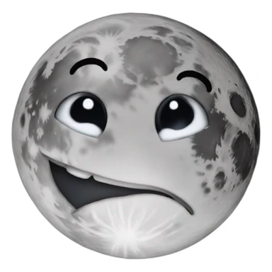 the moon with the cringing face sticker