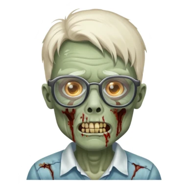zombie with big glasses sticker