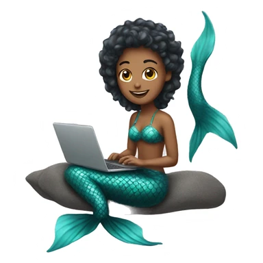 a mermaid with a laptop sticker