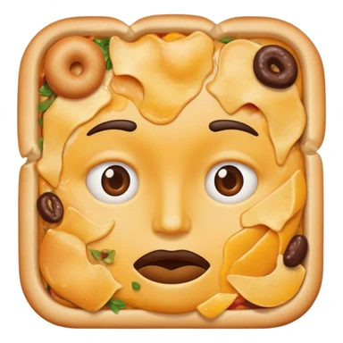 face with food all over it sticker