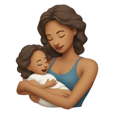 Mom and baby cuddling sticker