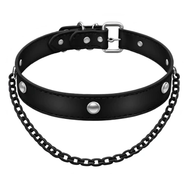 Black collar-choker with a chain attached  sticker