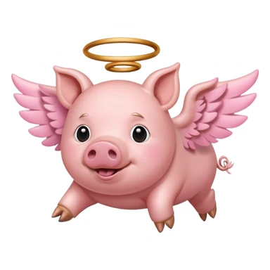 Pig flying sticker