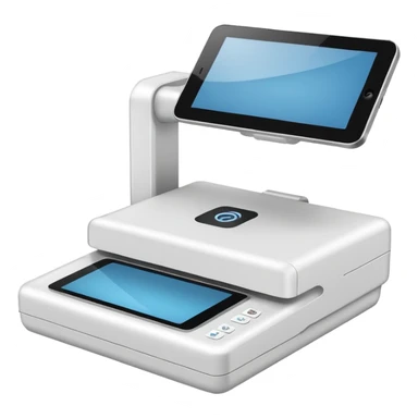 digital scanner, simple, clear sticker