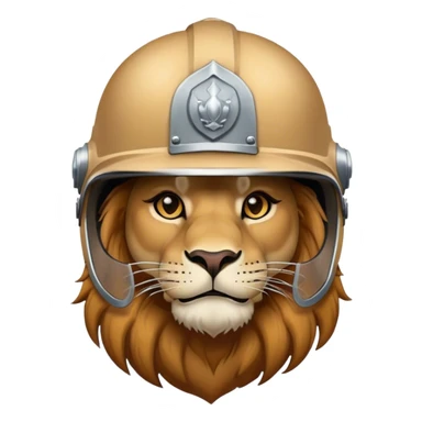 Lion sitting whit full-face closed armet sticker