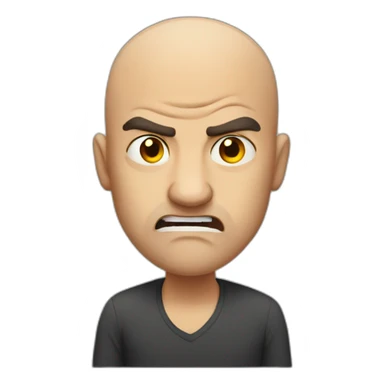 angry bald guy sticker
