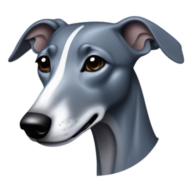 Dark grey blue whippet without white patch sticker