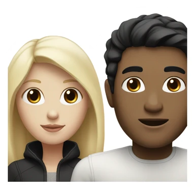 Couple man with black hair white skin girl with blonde hair white skin  sticker