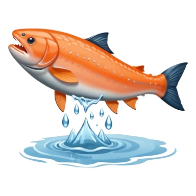 a salmon flopping out of water, make it so its on land flopping around sticker