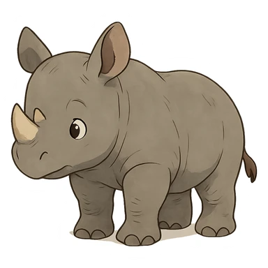 gray baby rhino sticker