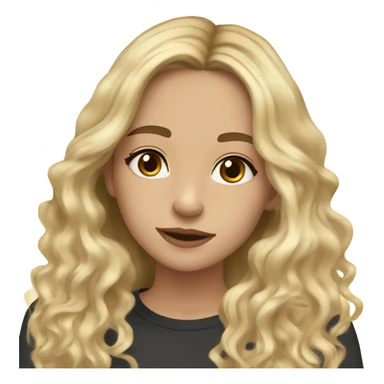 Beautiful girl,blonde hair,wavy hair，long hair, brown eyes sticker