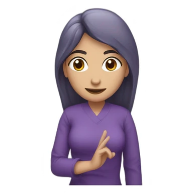 Armenian woman saying hi in purple clouths  sticker