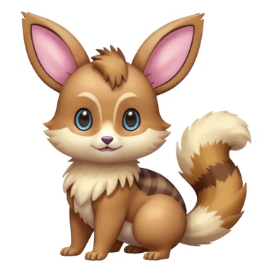Kawaii Shiny Colorful Pastel Furret-Eevee-fusion Full Body sticker