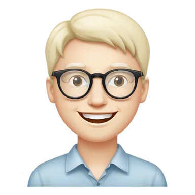 Plain happy face with glasses sticker