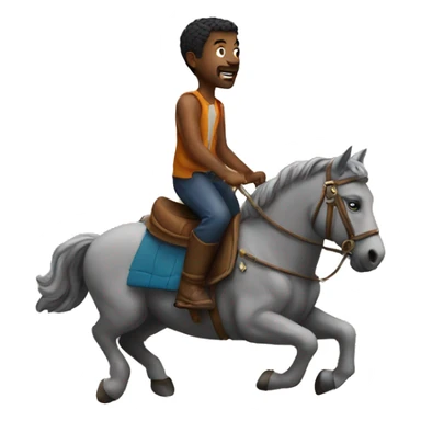 Man with riding on a moon sticker