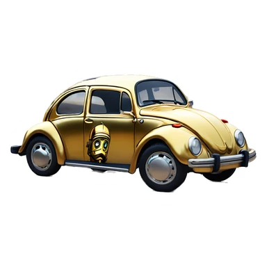 Side view 1992 C-3PO Volkswagen bug fresh from space dirty  sticker