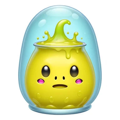 yellow slime alien in glass bubble sticker