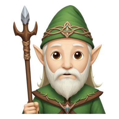 Elder elf with long beard and staff sticker