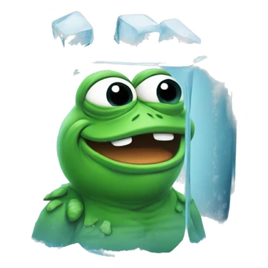 pepe the frog inside on icecube sticker