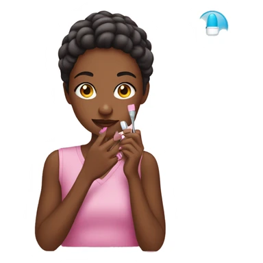 Girl doing her nails sticker