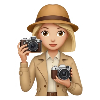 Women with Camera, different outfit sticker