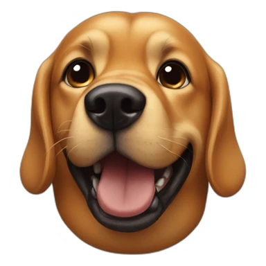 caramel dog playing black mouth sticker