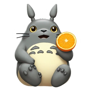 totoro eating orange sticker