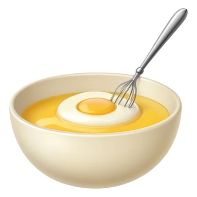 beaten egg in a bowl, There is a whisk inside the bowl. sticker