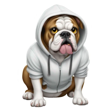 Bulldog in a hoodie sticker