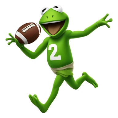 Kermit throwing a football  sticker