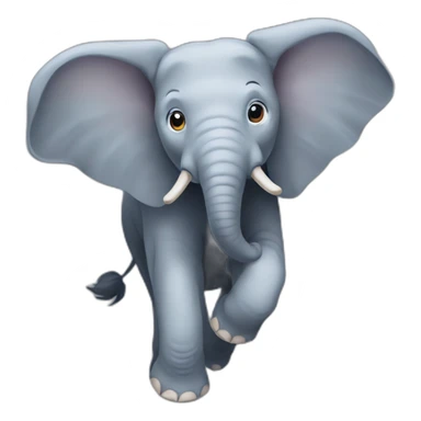 Elephant flying sticker