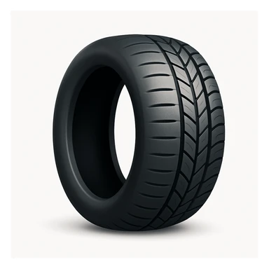 Remove the rim from the tire as shown in the reference image. Keep the iOS emoji style with 3D, shiny, smooth gradients, soft shadows, realistic tire texture, and classic emoji look unchanged. Add a soft shadow under the tire. sticker