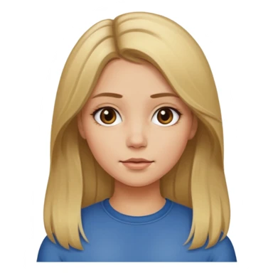 Dirty blonde hair girl with middle part sticker