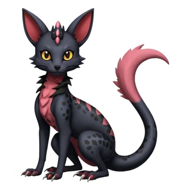 Gothic edgy dark Salandit-Umbreon-Genet-Noivern-Noibat-Serval-Hybrid (Full body) sticker