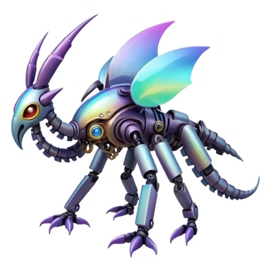 Mechanical modern complex iridescent aesthetic-scenery-Fakémon-creature sticker