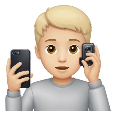 boy taking picture with his phone sticker